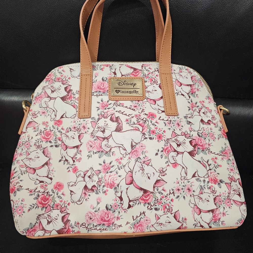 Loungefly Disney Pink Floral Cat Satchel